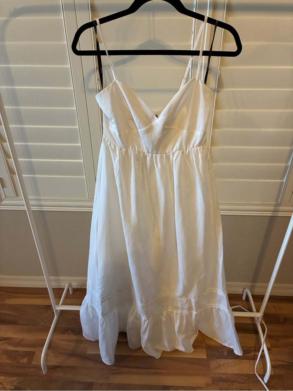 NWT - Forever 21. White Spaghetti Strap Midi Dress